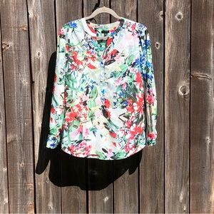 Talbots floral button down top size medium